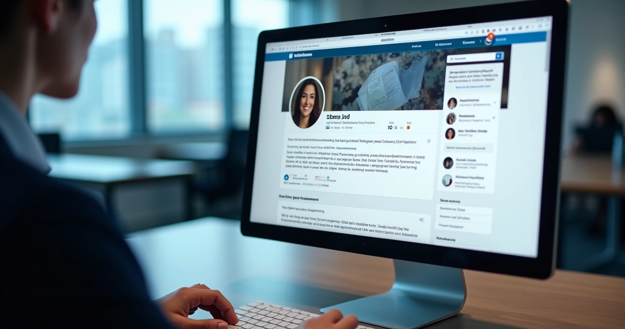 Perfil de LinkedIn otimizado com foto profissional e resumo impactante 