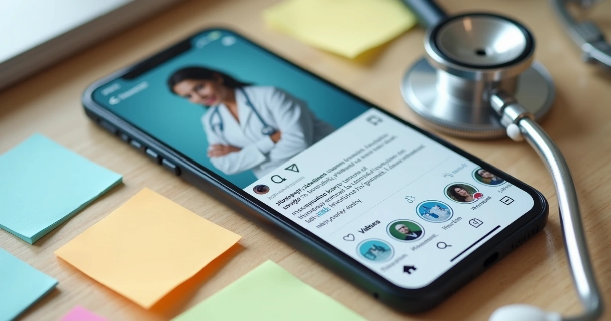 Tela de perfil médico profissional no Instagram 