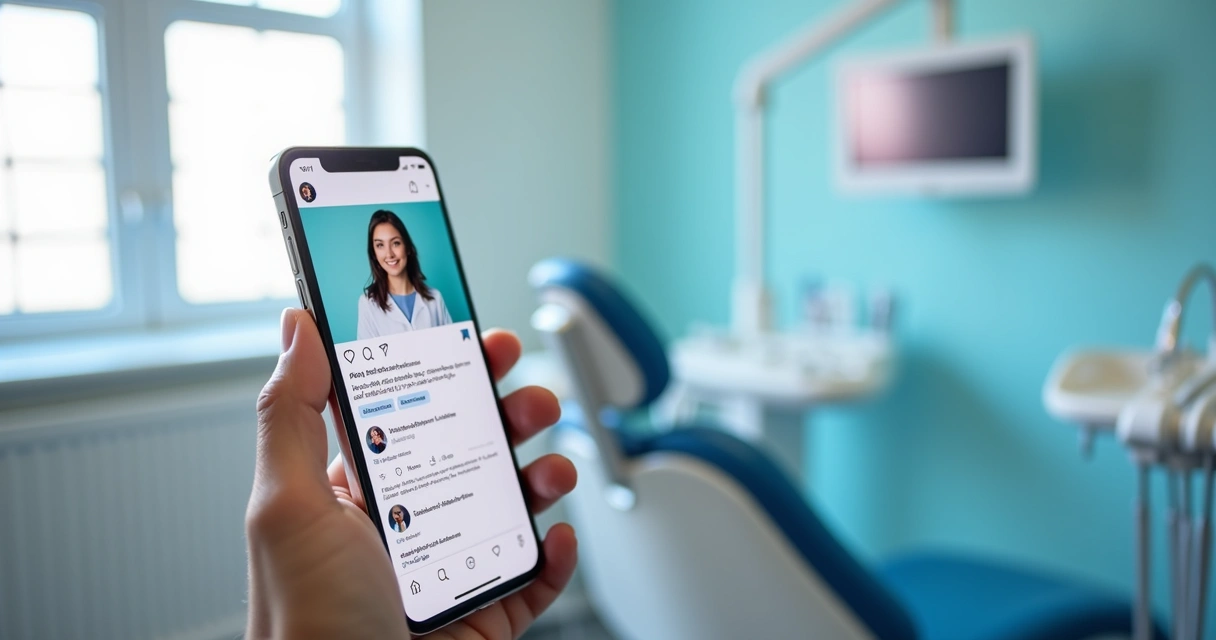 Perfil de dentista no Instagram com foto profissional e bio otimizada 