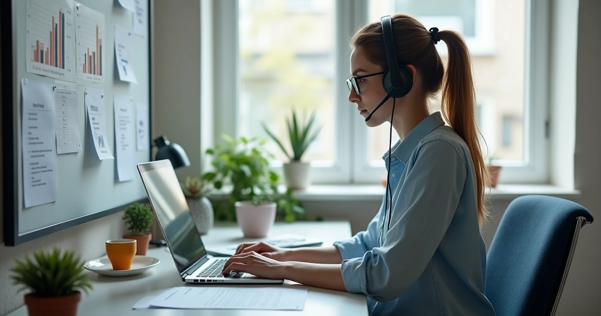 Pessoa no computador analisando dados de CRM em pequena empresa 