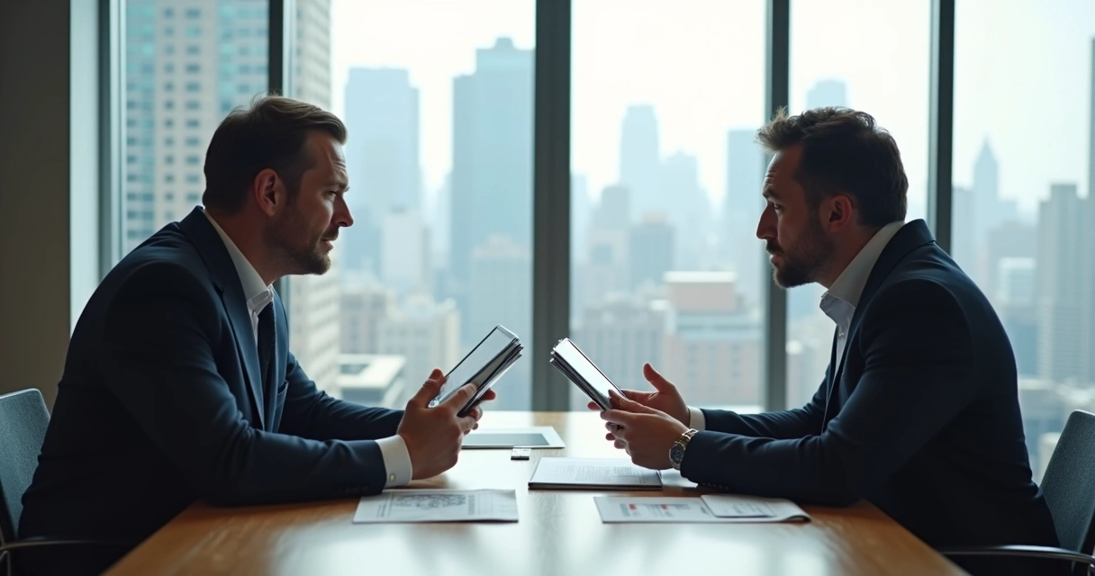 Vendedor fazendo perguntas consultivas para cliente em reunião B2B 