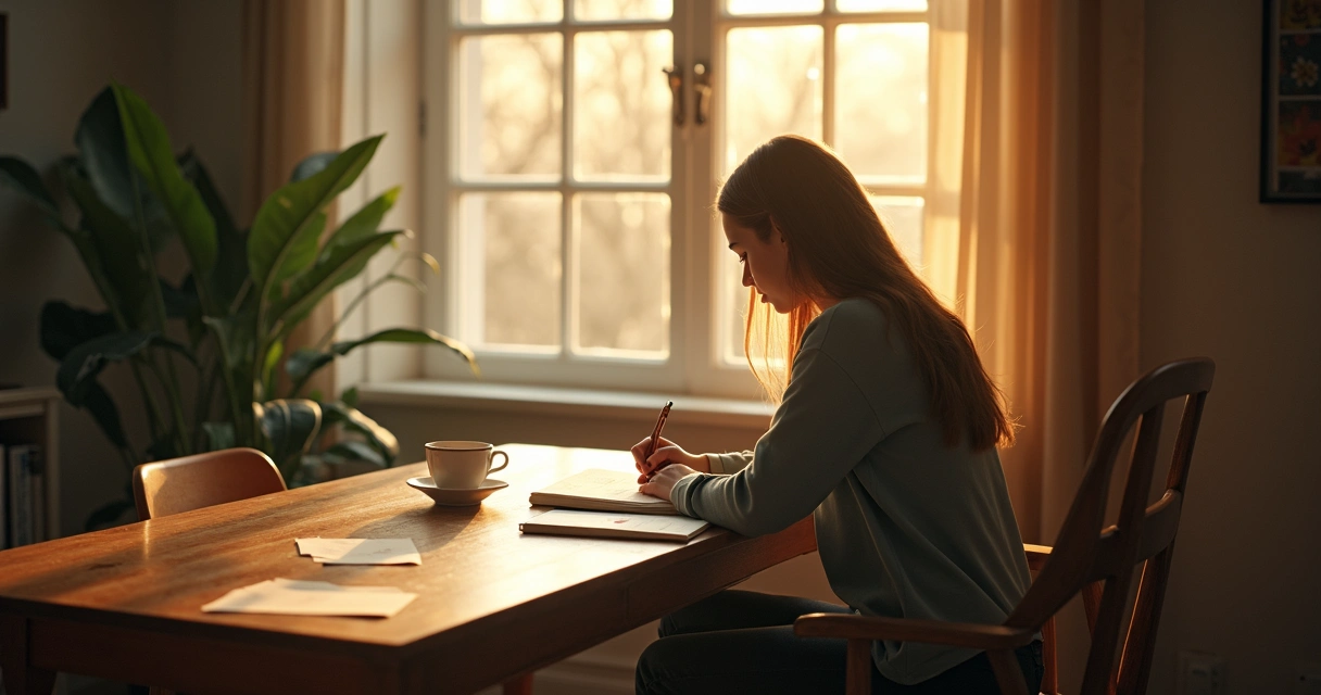Pessoa sentada refletindo em ambiente tranquilo