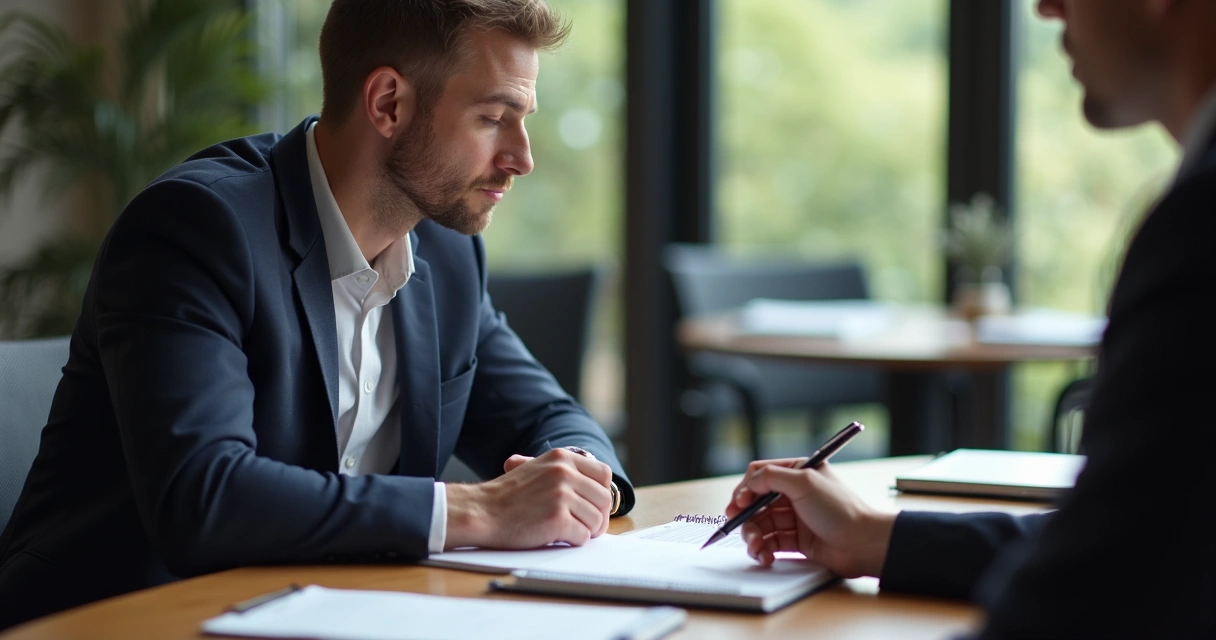 Executivo fazendo perguntas estratégicas em reunião 