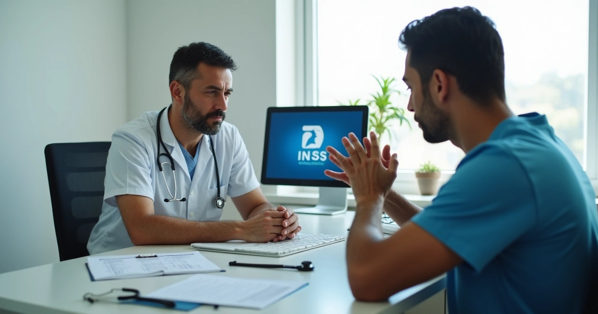 Cuidador informal durante perícia médica no INSS