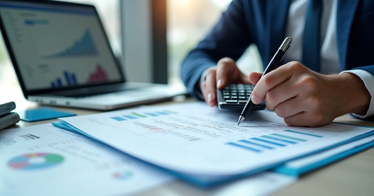 Perito revisando lançamentos financeiros em relatório 