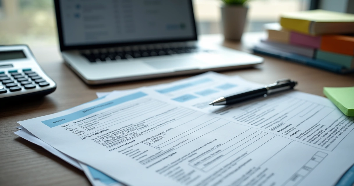 Recruitment documents and immigration forms on an office desk