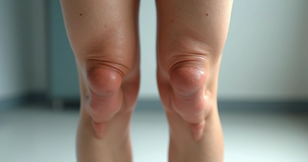 Pernas com varizes visíveis e manchas de escurecimento na pele 