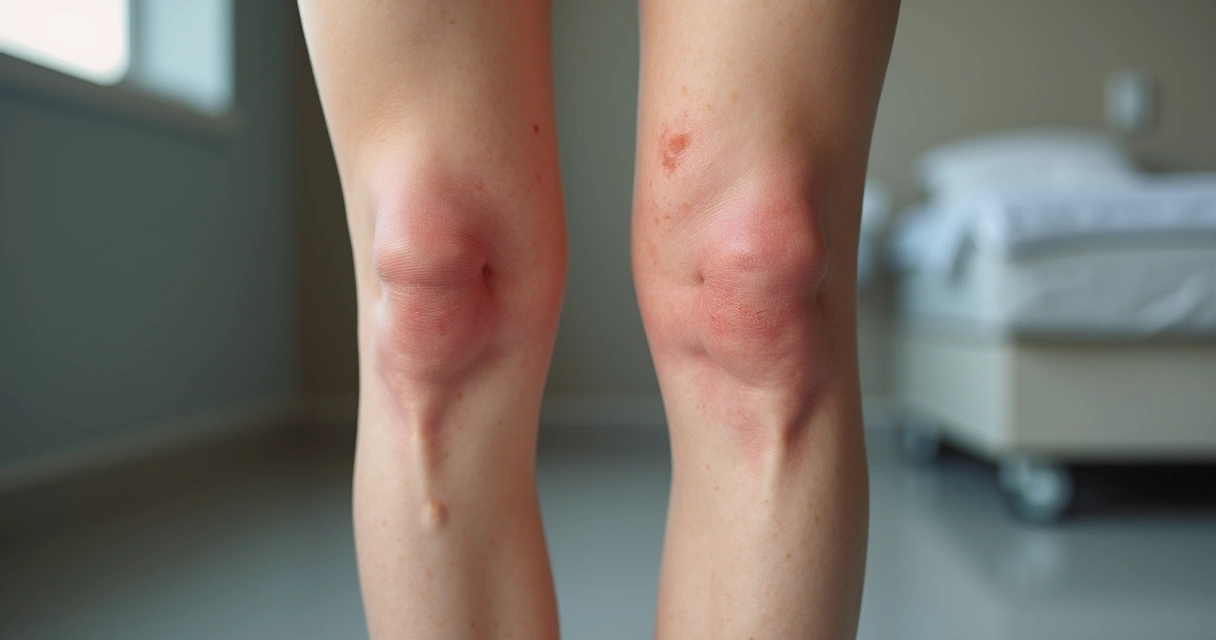 Pernas femininas mostrando varizes e sinais de trombose
