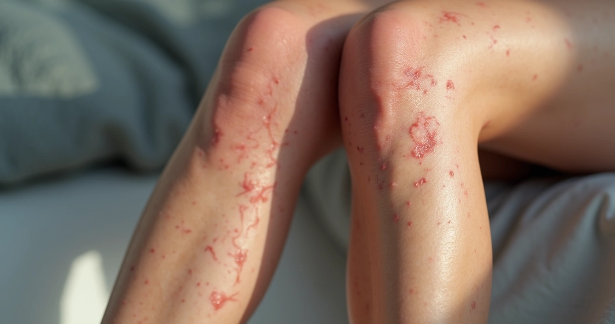 Pernas femininas mostrando vasinhos e microvarizes em diferentes regiões