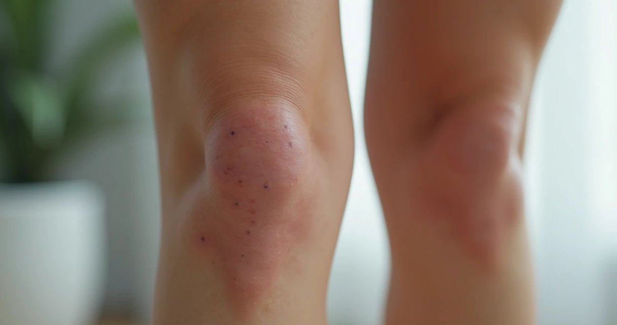 Pernas femininas com vasinhos azulados visíveis na pele 