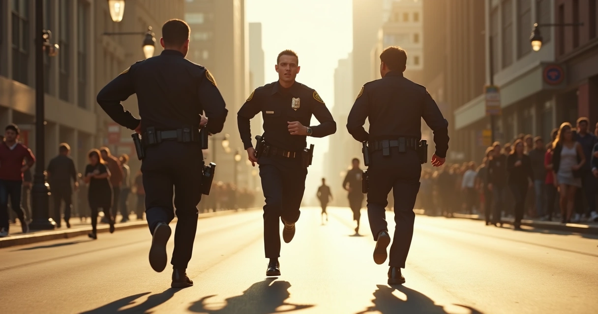 Perseguição a suspeito em flagrante por agentes policiais 