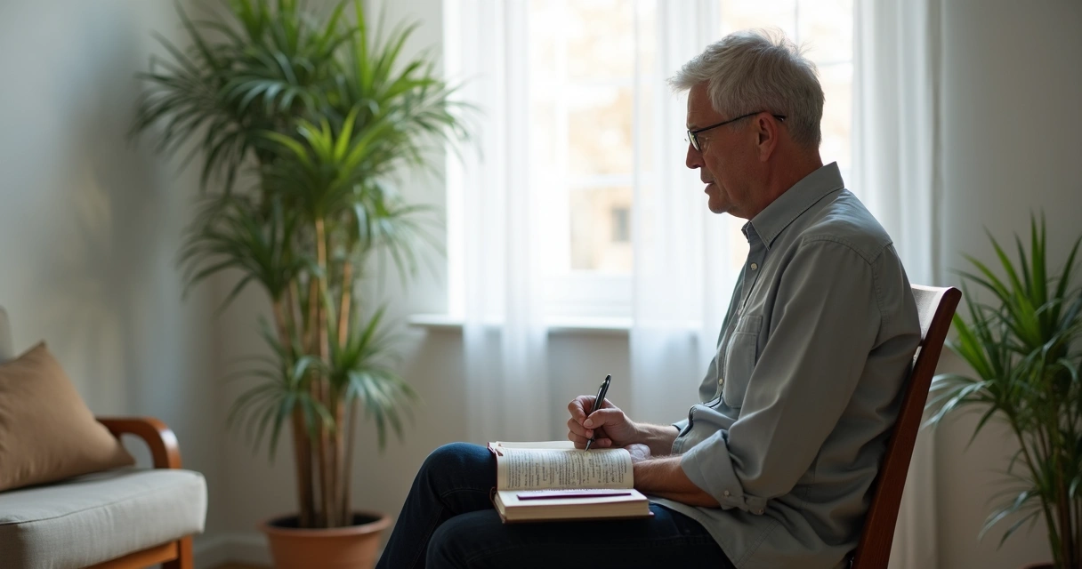 Person reflecting in a quiet room before a difficult conversation