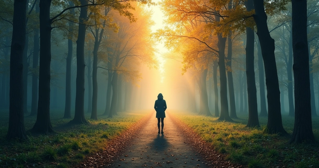 Persona ante caminos divididos que representan decisiones 