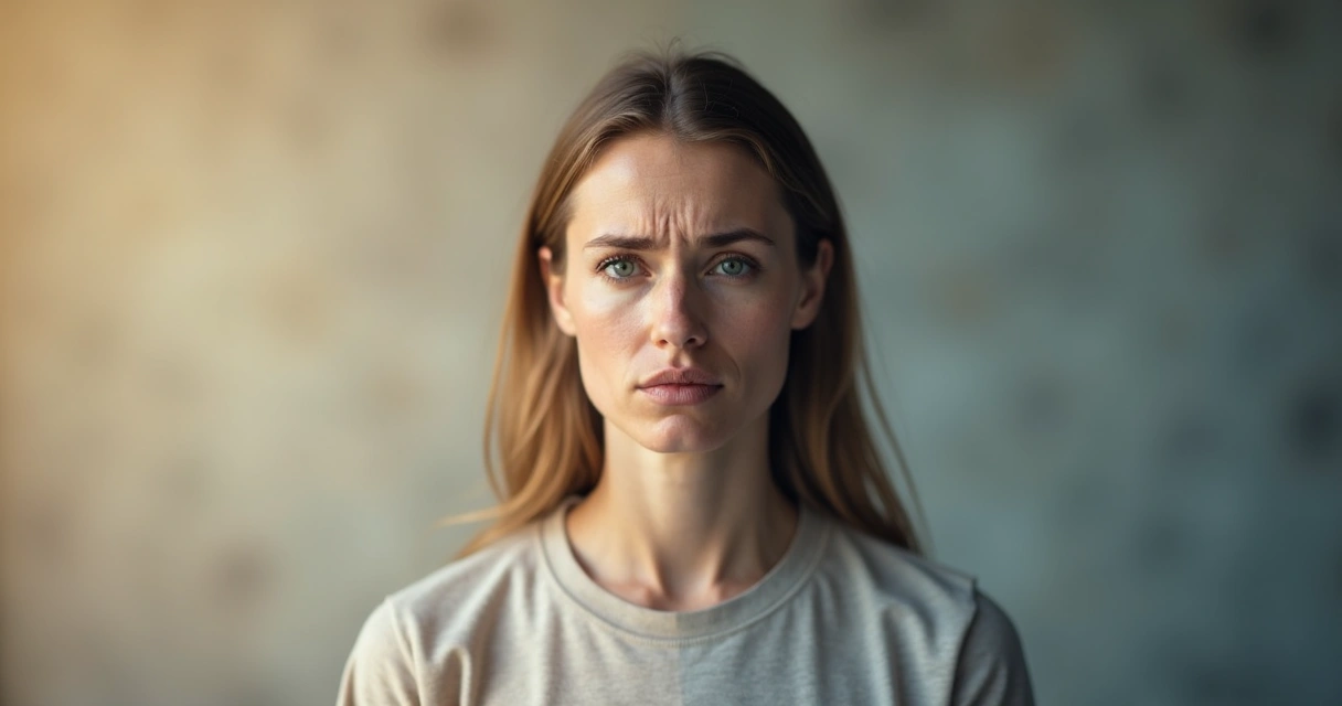Persona con dos mitades del rostro mostrando emociones diferentes 
