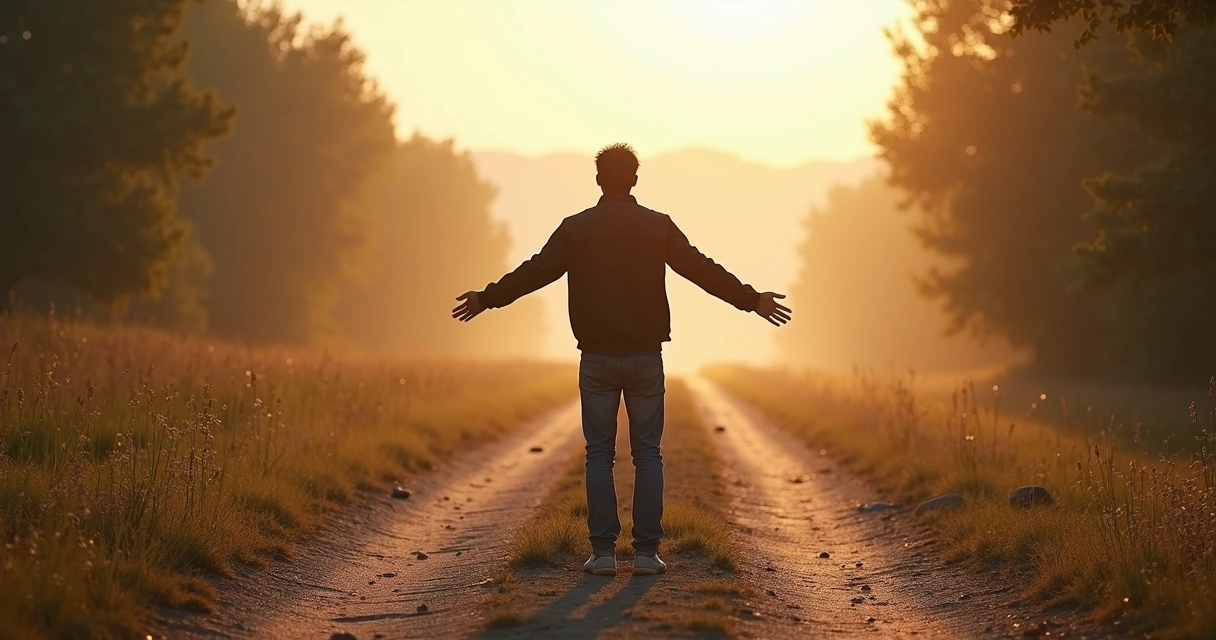 Persona de pie en un cruce de caminos dudando sobre qué rumbo tomar 
