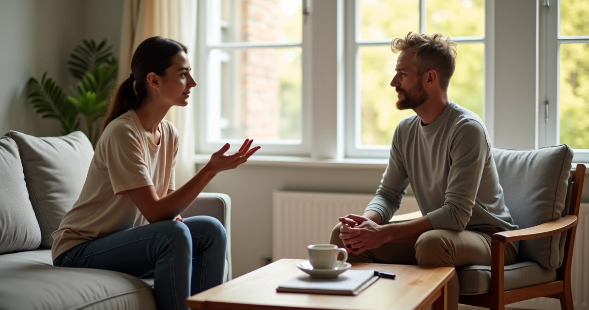 Persona marcando un límite saludable mientras mantiene una conexión cercana 
