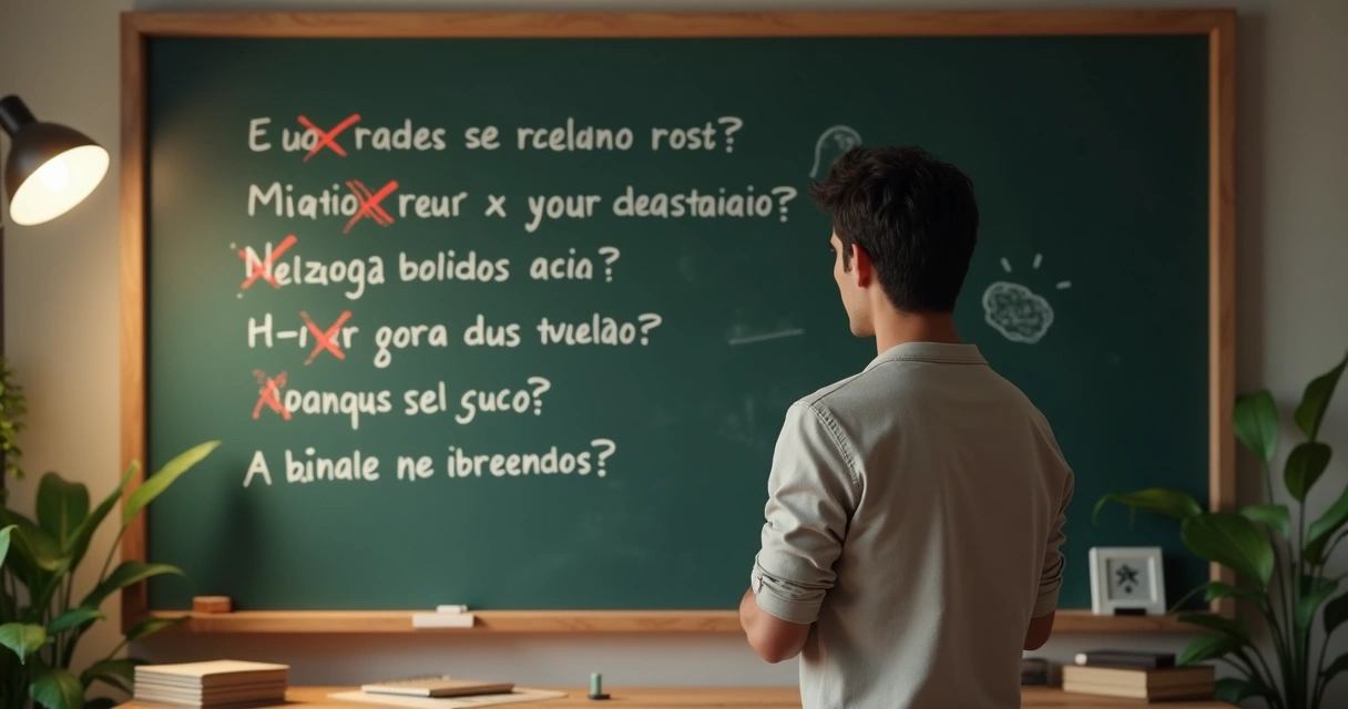 Persona viendo una pizarra con mitos sobre autoconocimiento tachados 