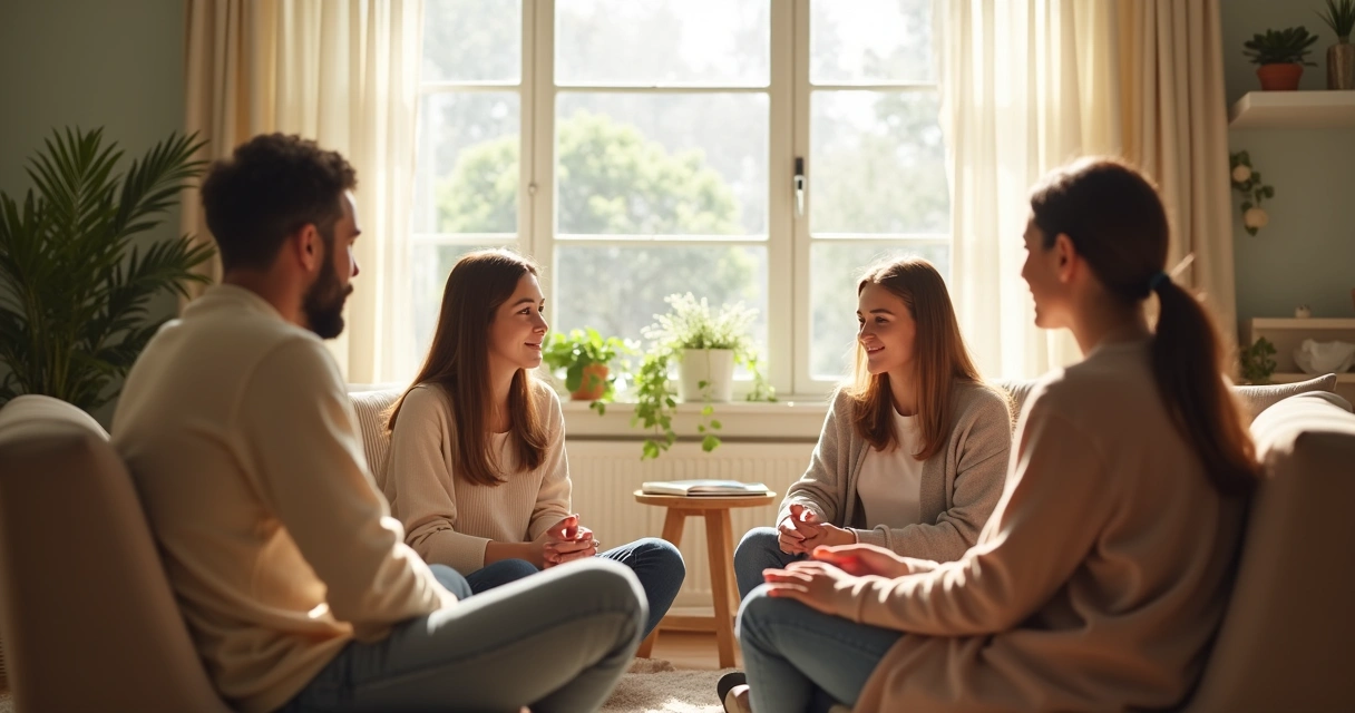 Persona compartiendo en círculo de confianza 