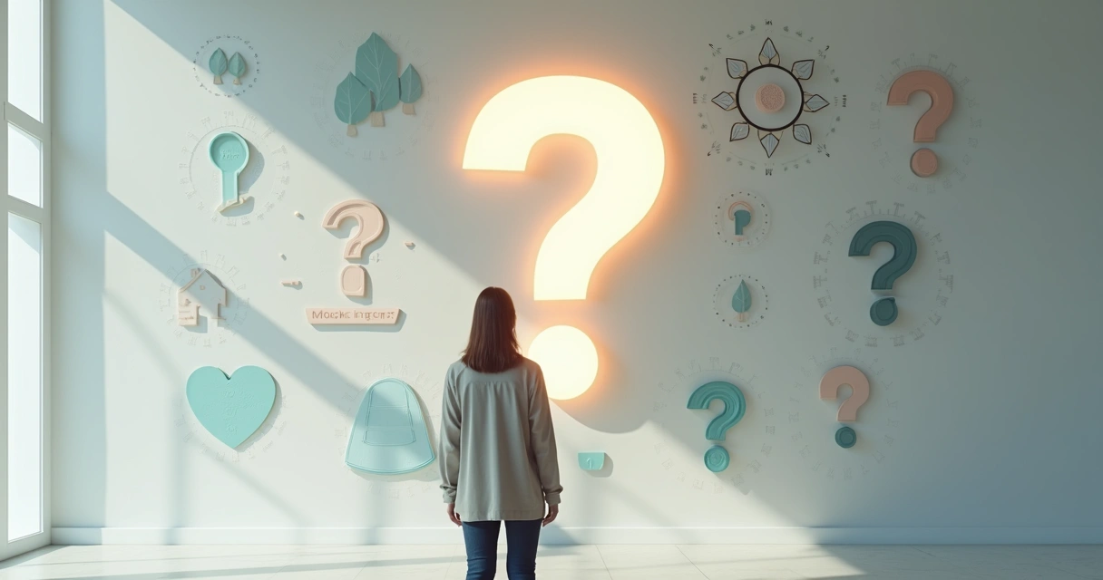 Persona observando un mural de iconos sociales y preguntas sobre su impacto 