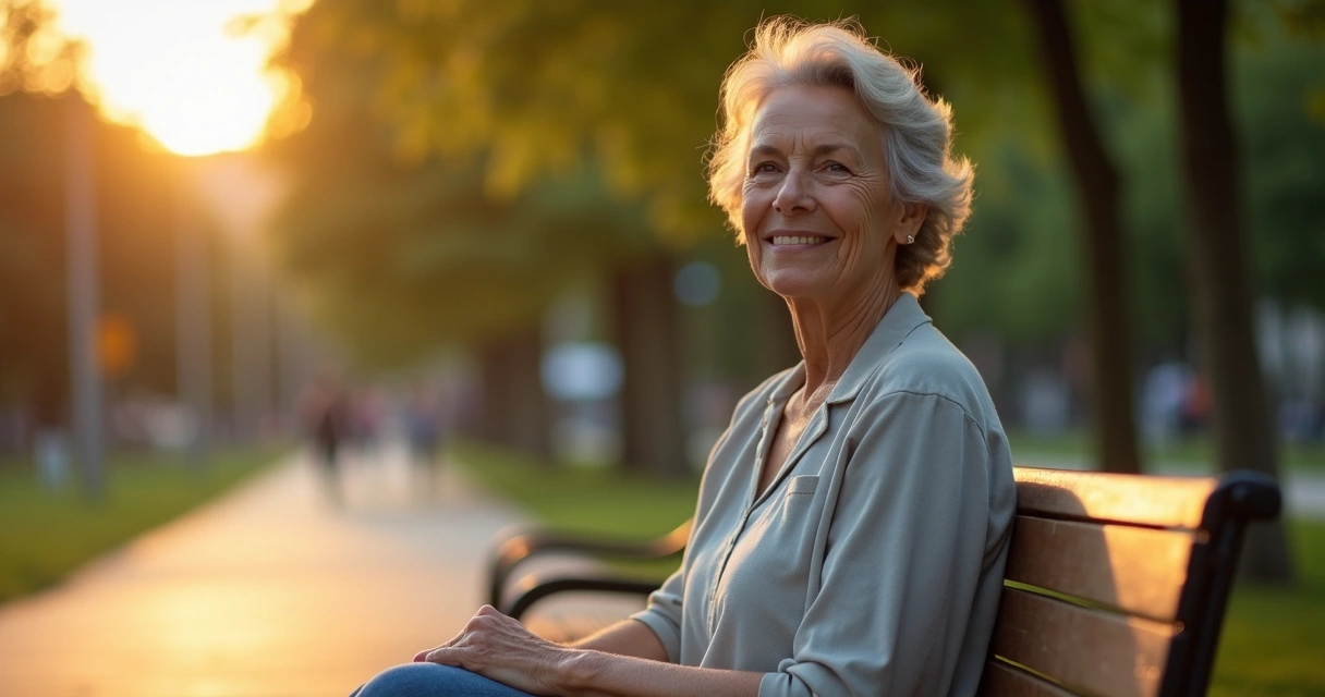 Persona adulta tranquila con expresión serena y equilibrada 