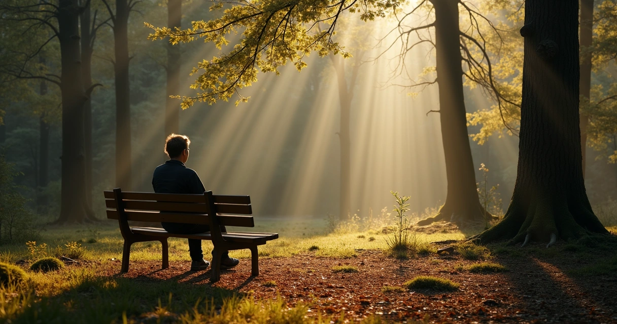 Persona reflexionando en la naturaleza durante un cierre personal