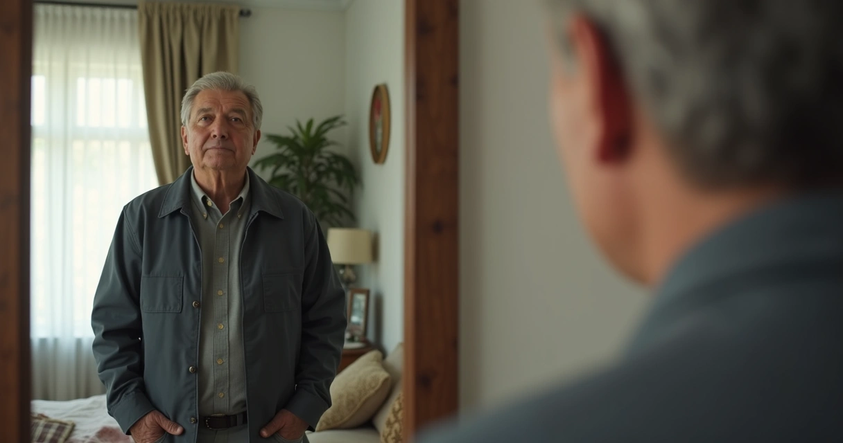 Persona reflexionando frente al espejo 