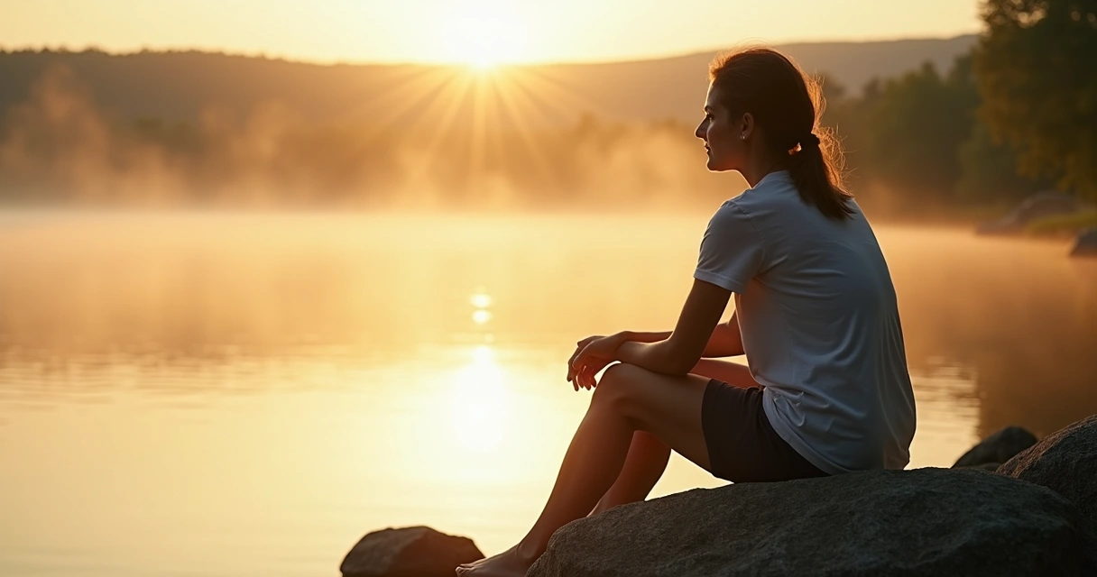 Persona sentada reflexionando en un entorno natural 