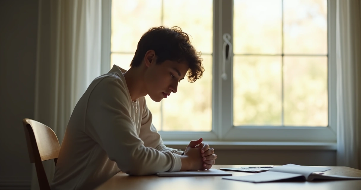 Persona mirando por una ventana en un momento de reflexión