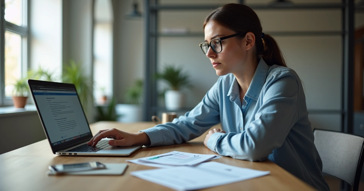 Persona usando computadora para renovar certificado digital 