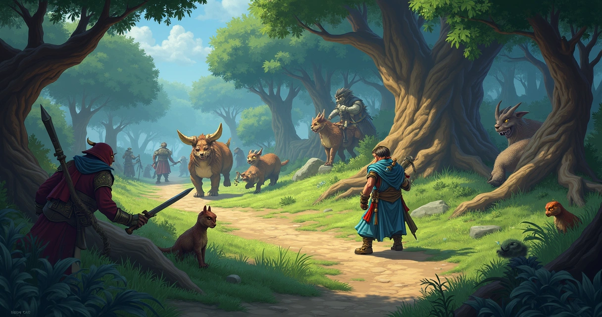 Jogador caçando em área movimentada do Tibia com menos efeitos visuais