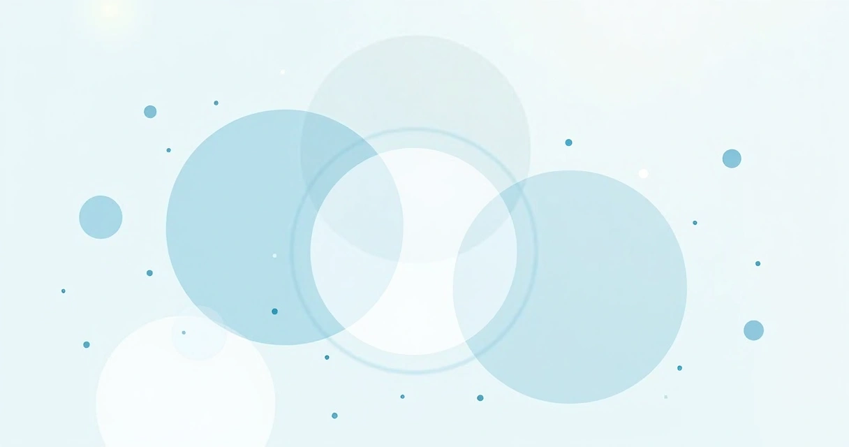 Overlapping circles representing personal boundaries, shaded in soft blue and white on a light background 