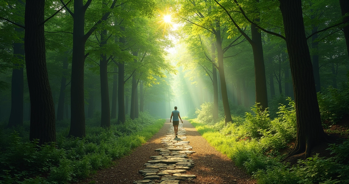 Path through trees representing personal growth and self-awareness 