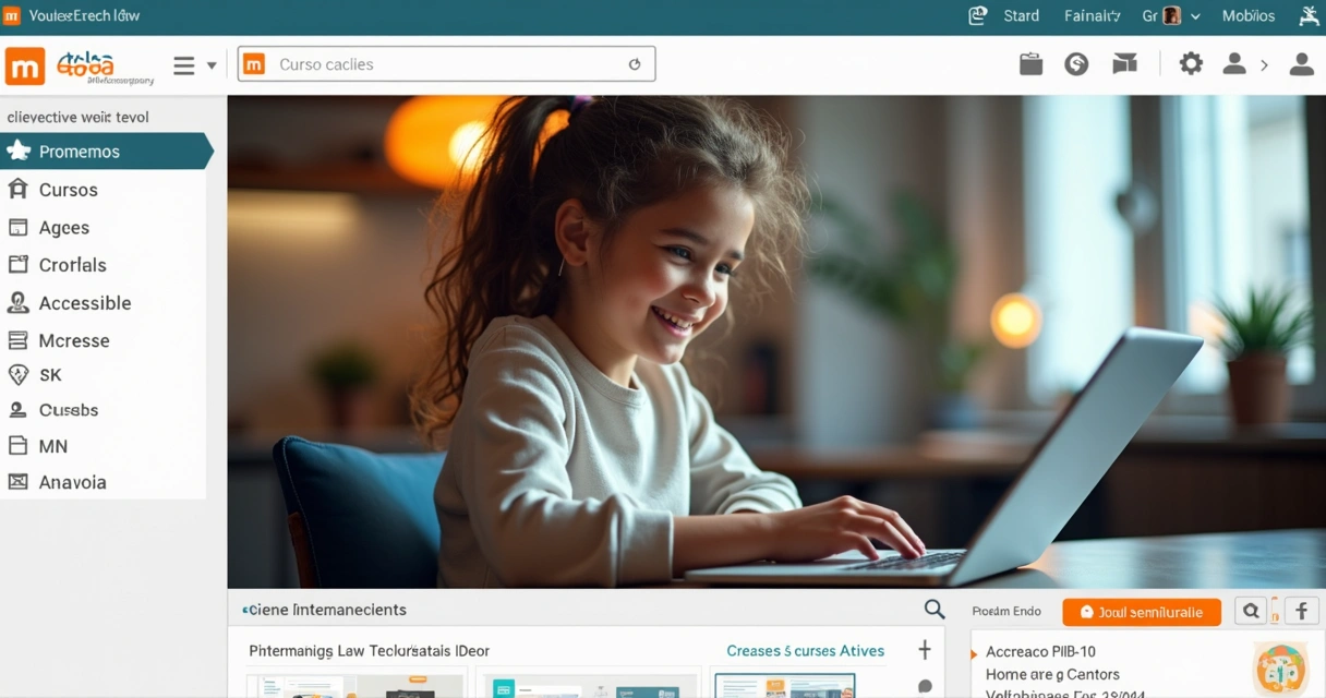 Exemplo de tema personalizado em plataforma Moodle com cores institucionais