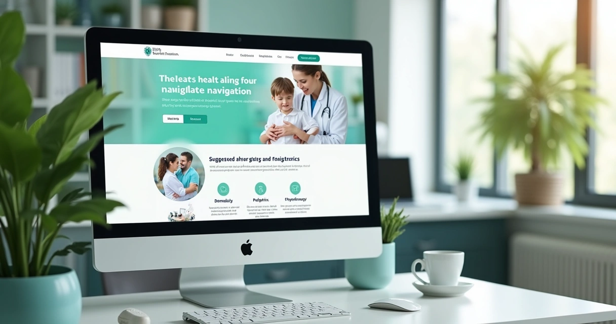 Computador exibindo anúncios personalizados em site de clínica