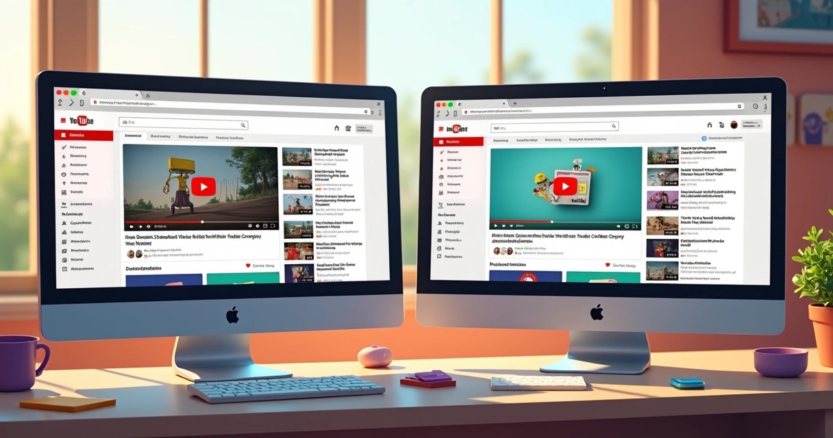 Comparação visual entre anúncios personalizados e não personalizados no YouTube 
