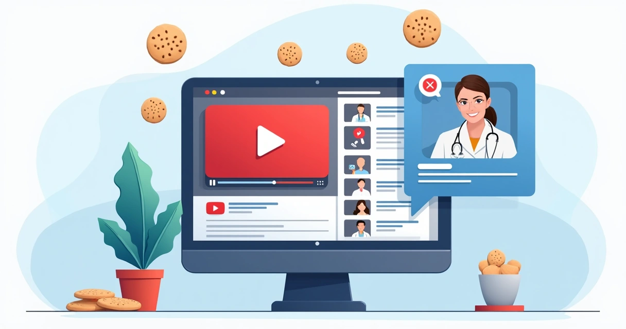 Página do YouTube exibindo anúncios personalizados de clínicas 