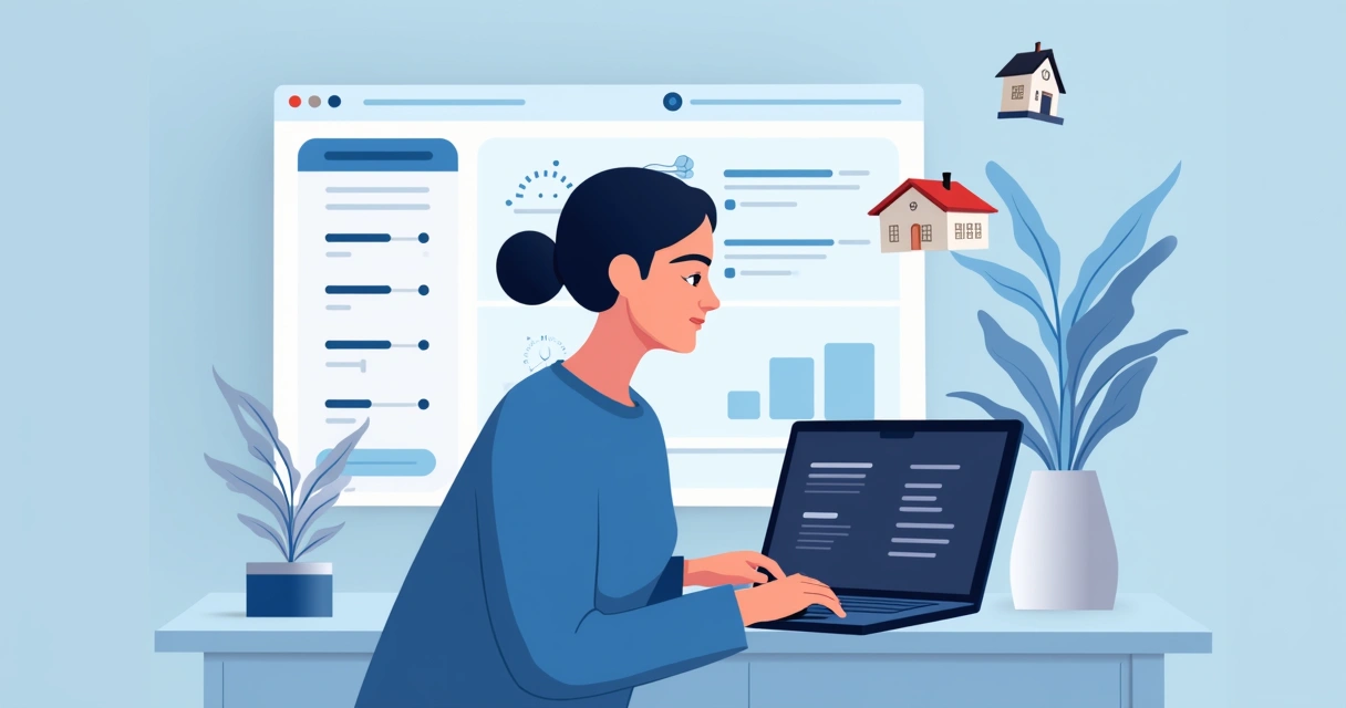 Usuário personalizando configurações de aplicativo de imóveis