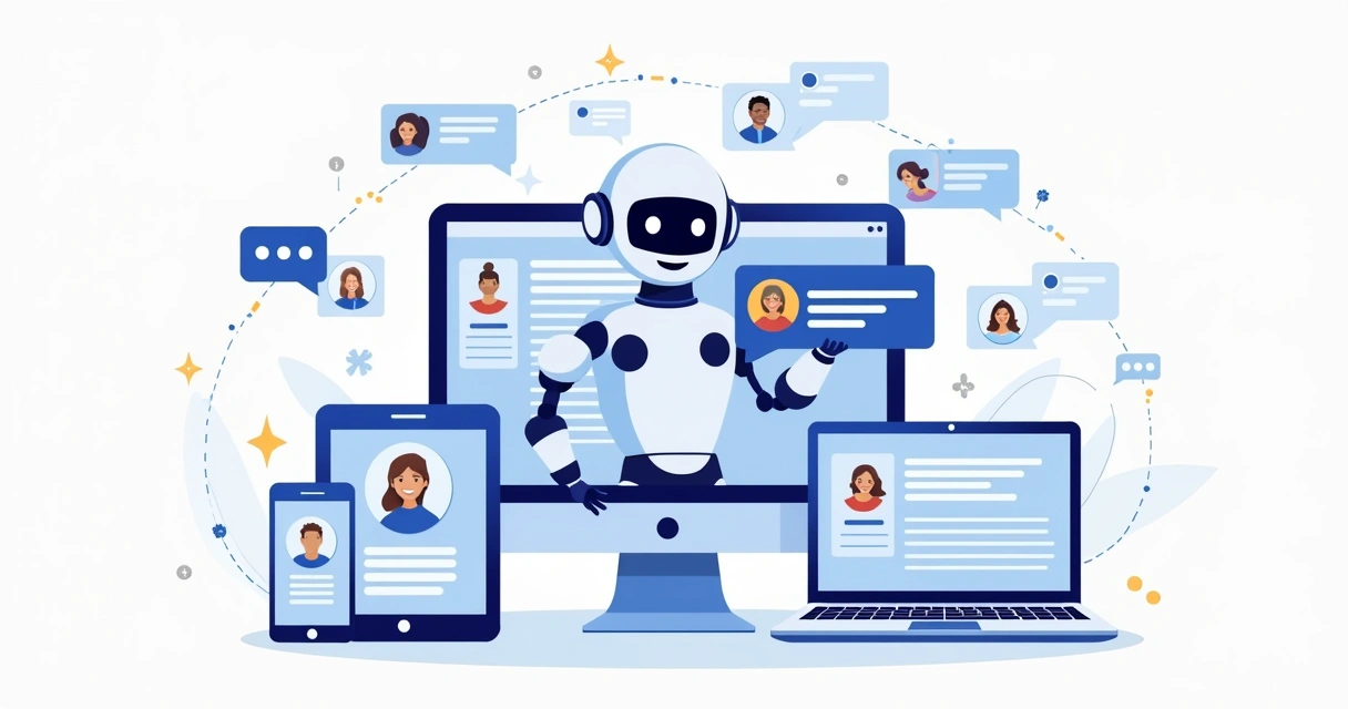 Chatbot analisando histórico do cliente em várias telas 