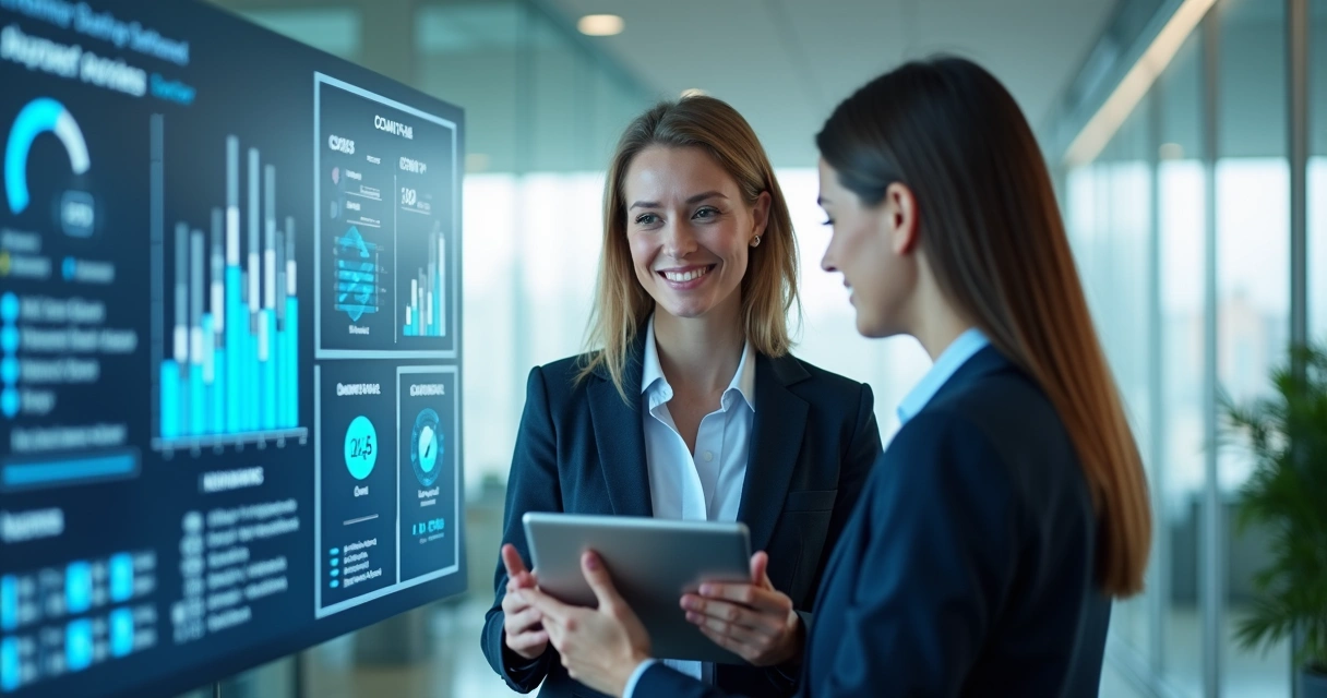 Painel mostrando atendimento ao cliente personalizado em imobiliária 