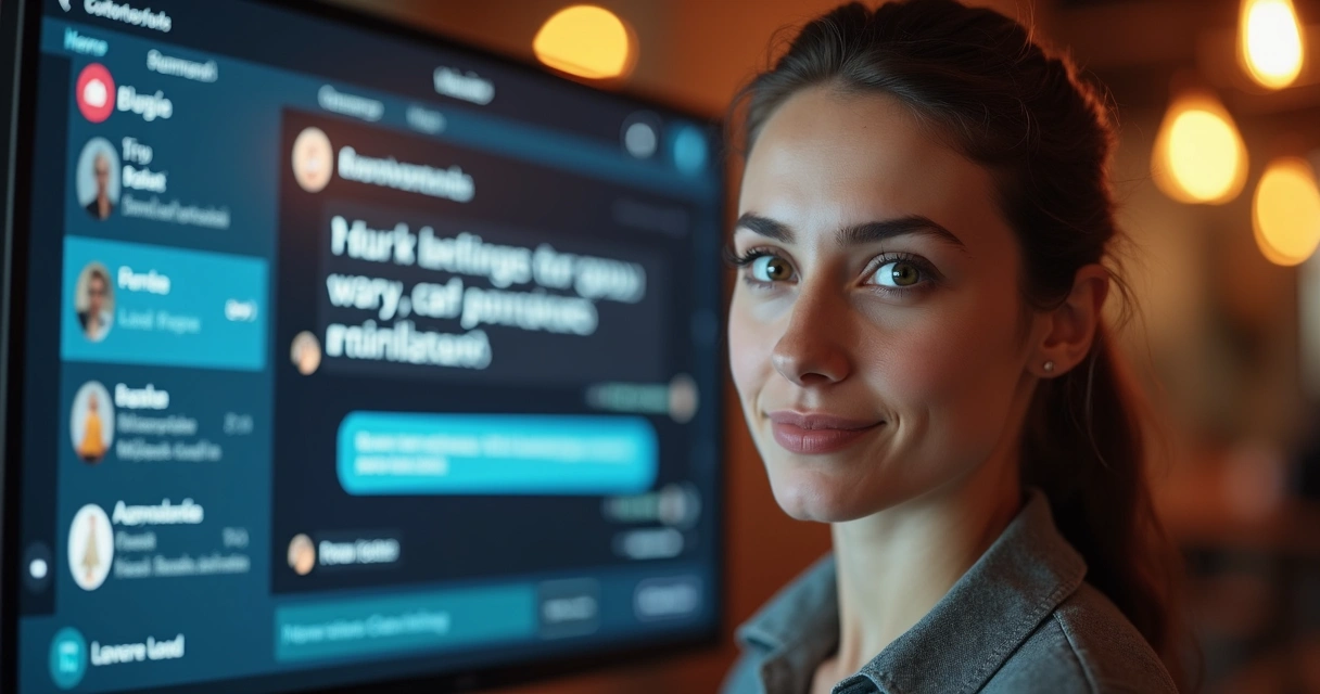 Agente digital personalizando interação com informações do cliente na tela 