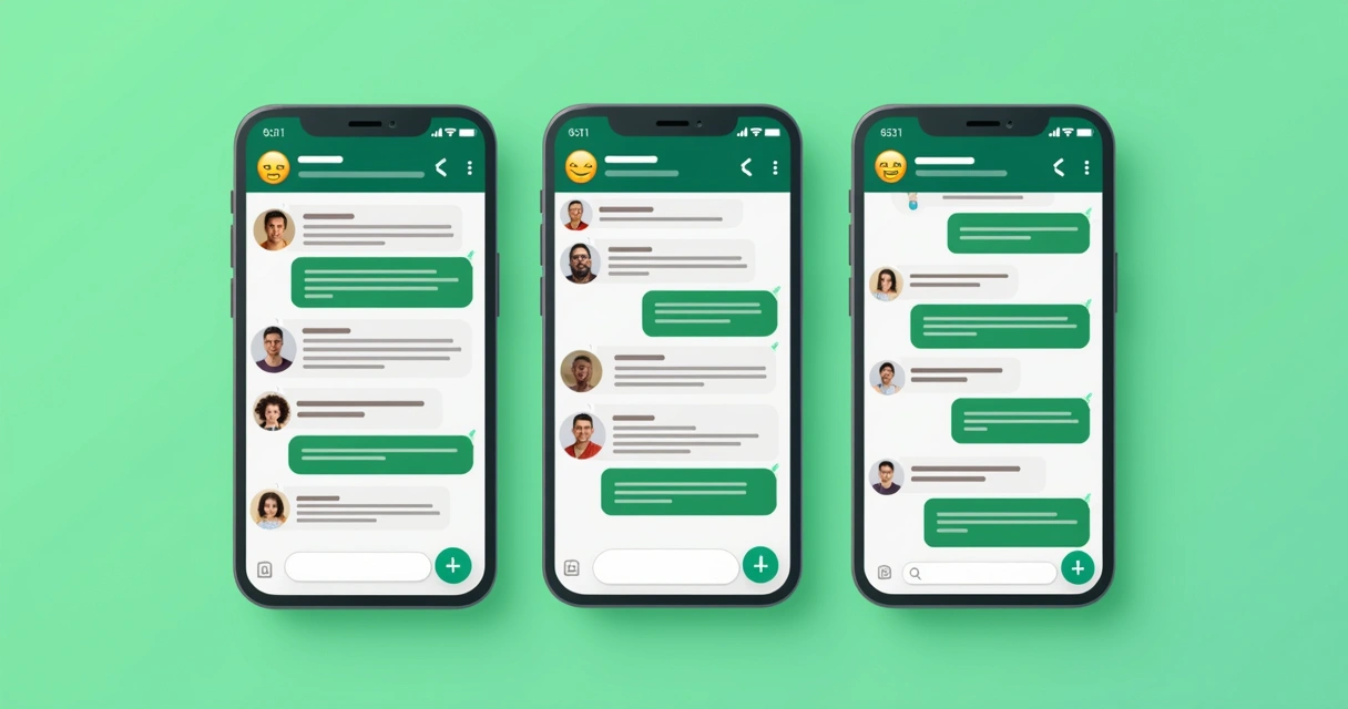 Telas de mensagens personalizadas no WhatsApp 