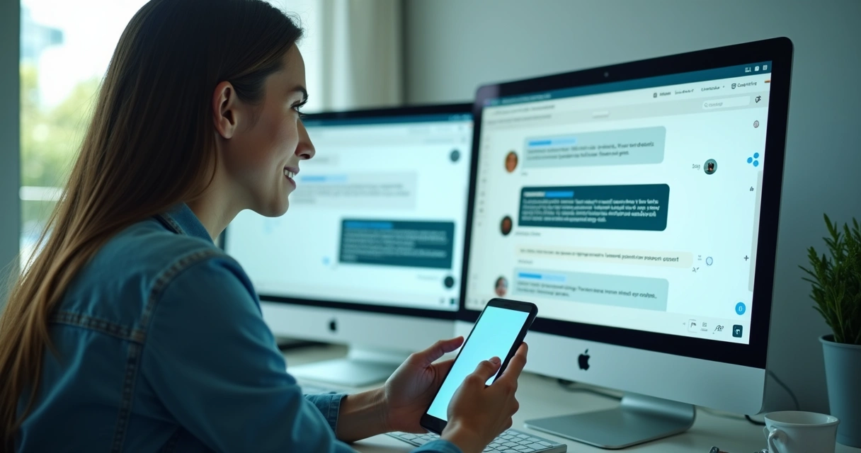 Janela de chat com IA personalizando atendimento em diferentes canais 