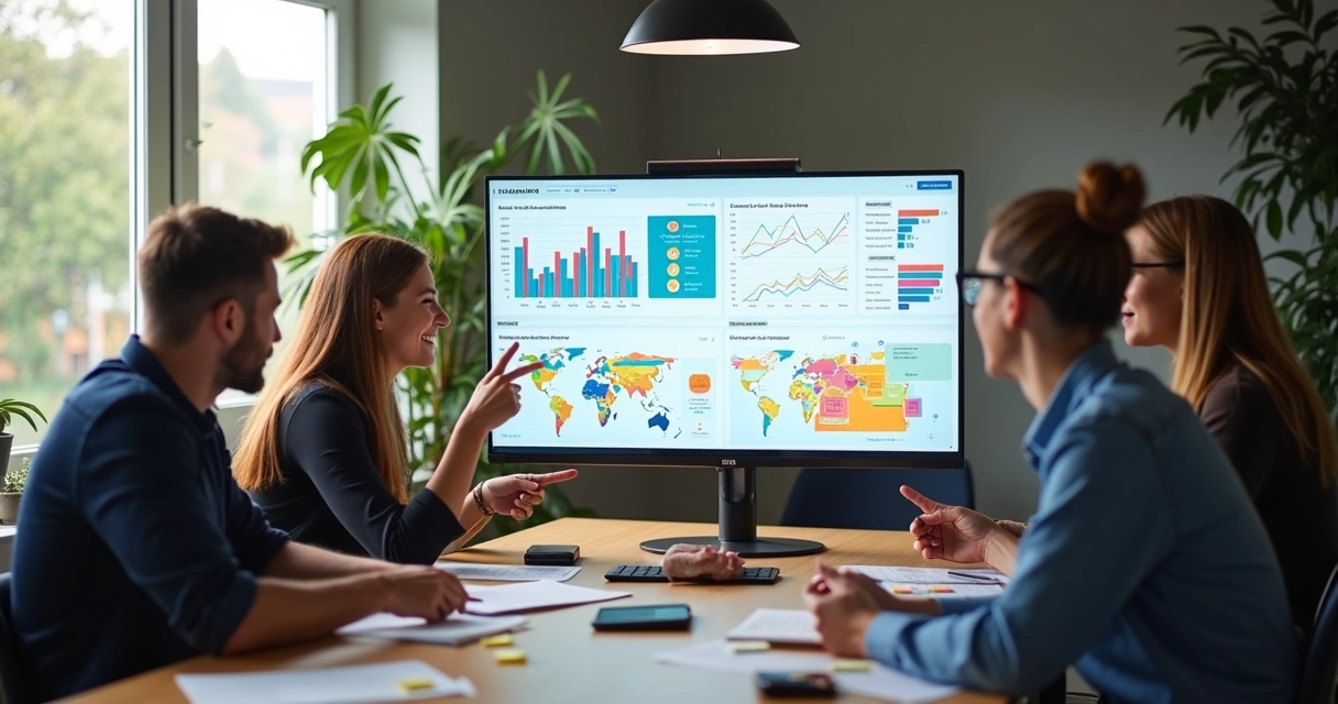 Equipe analisando resultados de campanha personalizada 