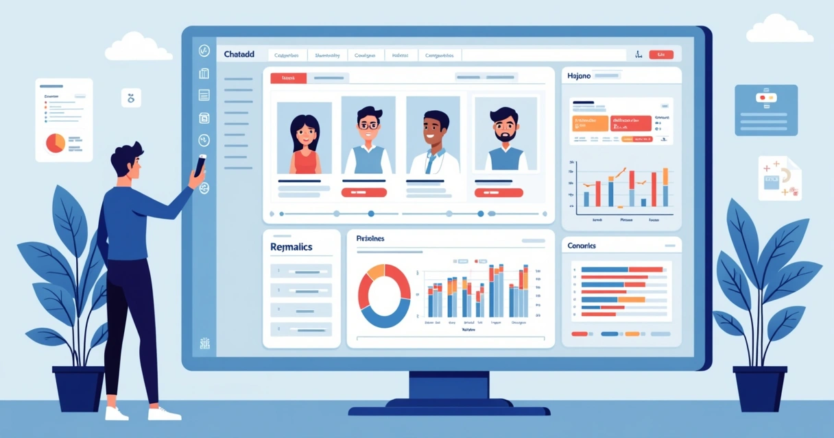 Painel digital mostrando segmentação personalizada em campanha B2B 