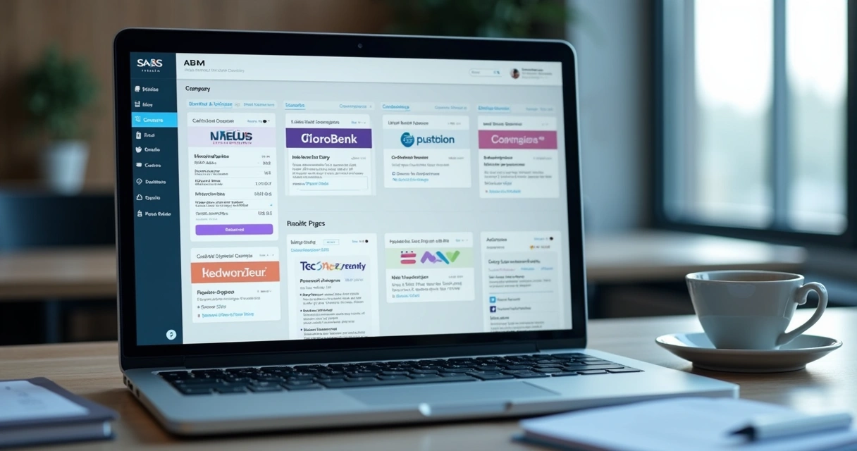 Tela de computador exibindo campanhas personalizadas de ABM SaaS 