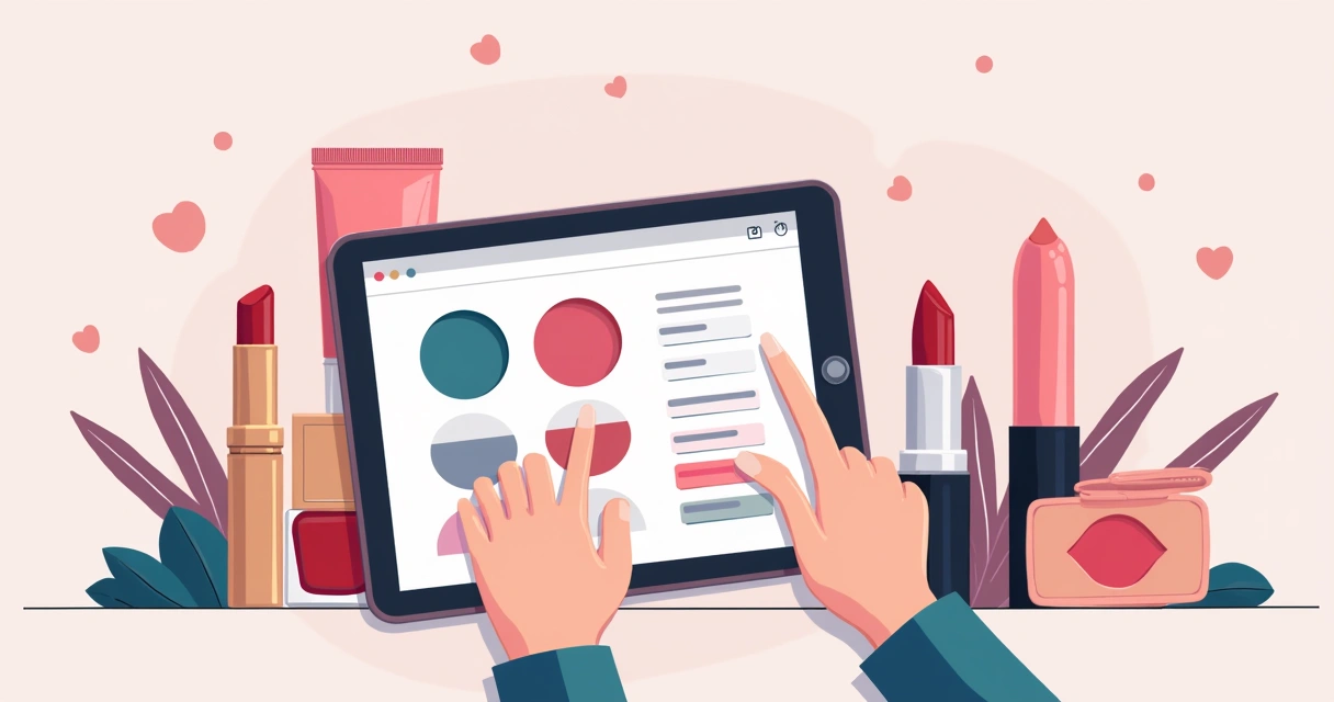 Personalização de cores em catálogo digital de cosméticos 