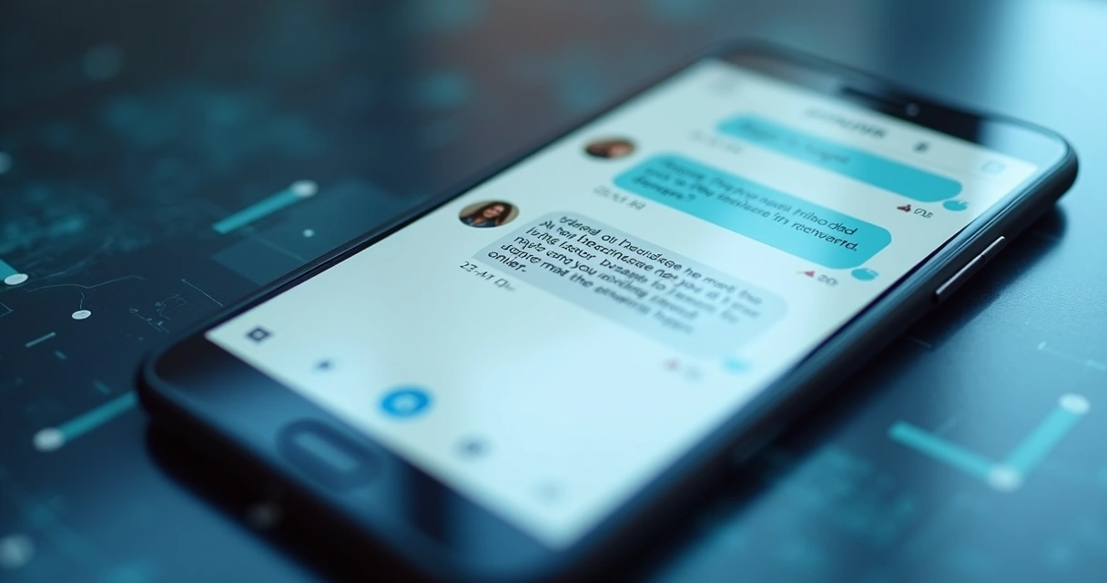 Bate-papo digital entre cliente e empresa com mensagens personalizadas na tela. 