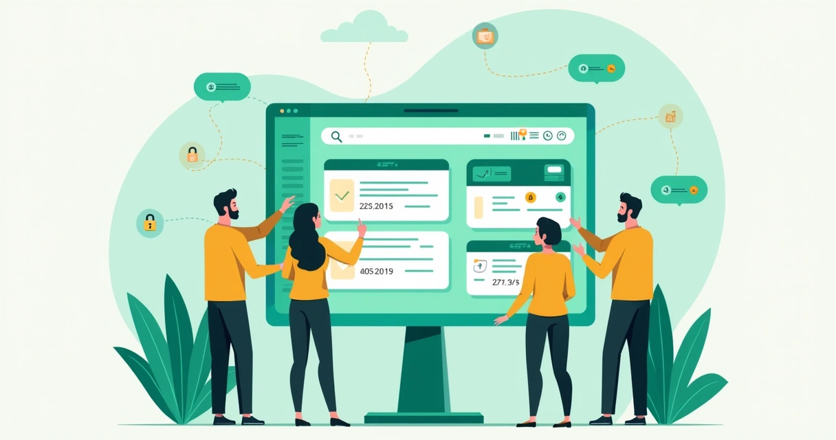 Equipe ajustando mensagens personalizadas de cobrança em painel 