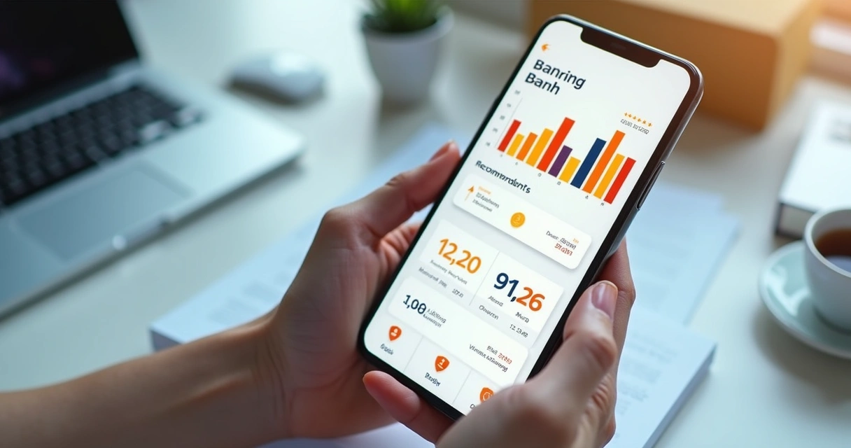 Interface de aplicativo bancário mostrando opções personalizadas 