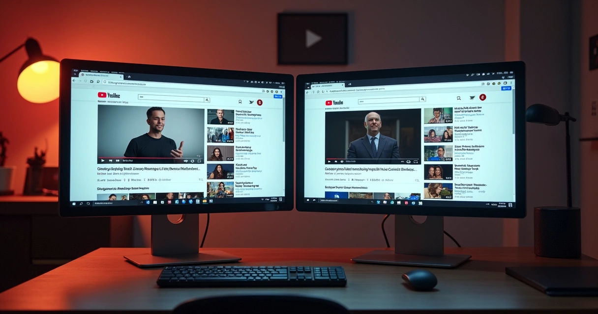 Página inicial do YouTube exibindo diferentes vídeos recomendados e anúncios